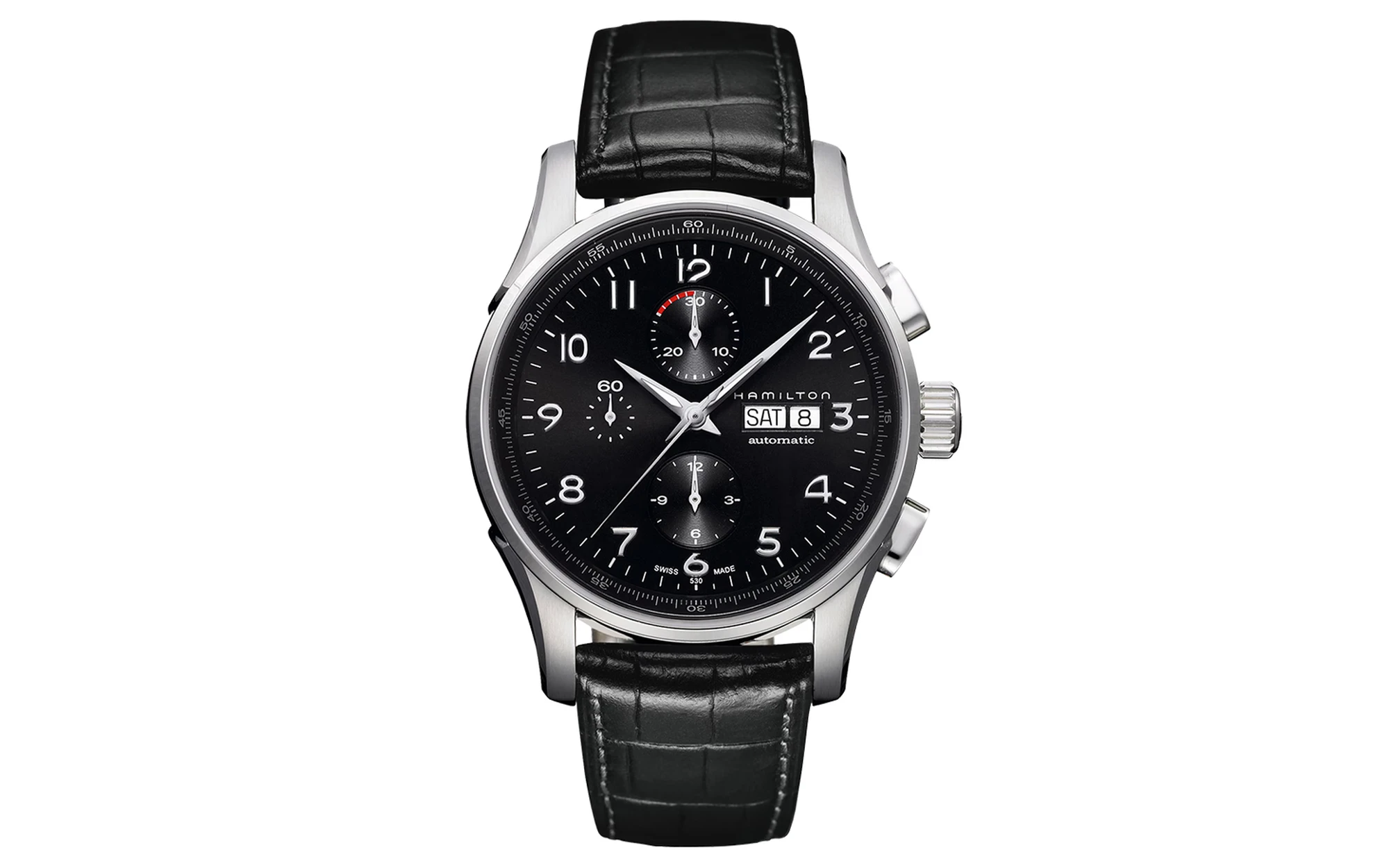 Hamilton jazzmaster maestro auto chrono black dial