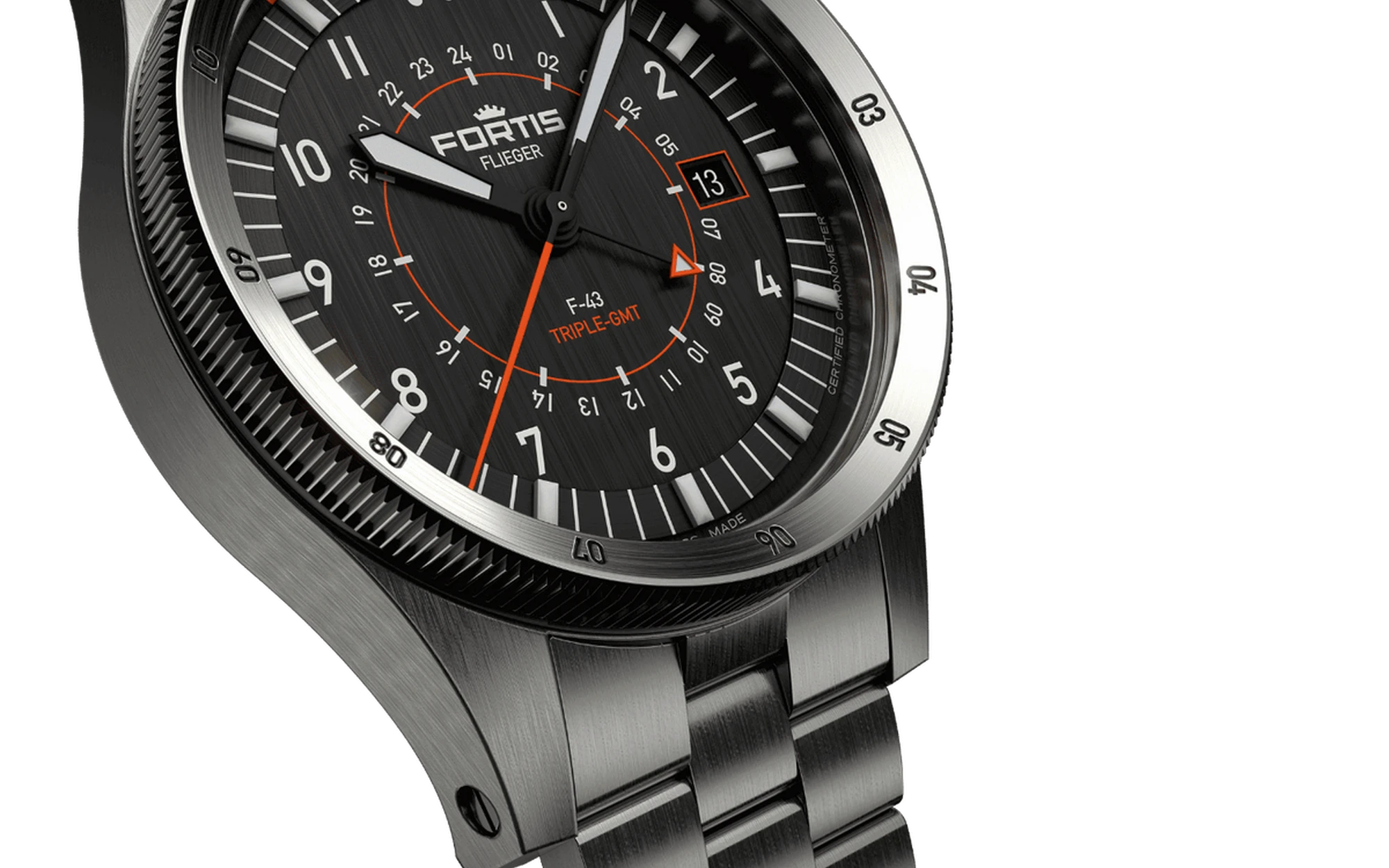 Fortis flieger f 43 triple gmt 8