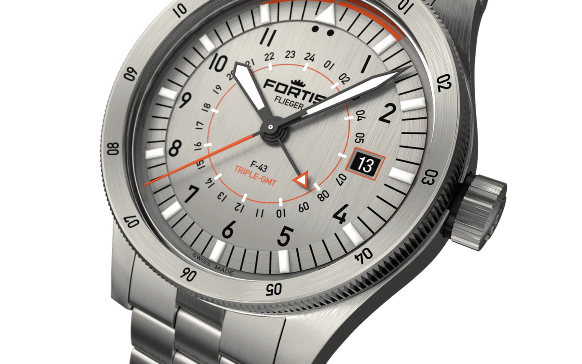 Fortis flieger f 43 triple gmt 10
