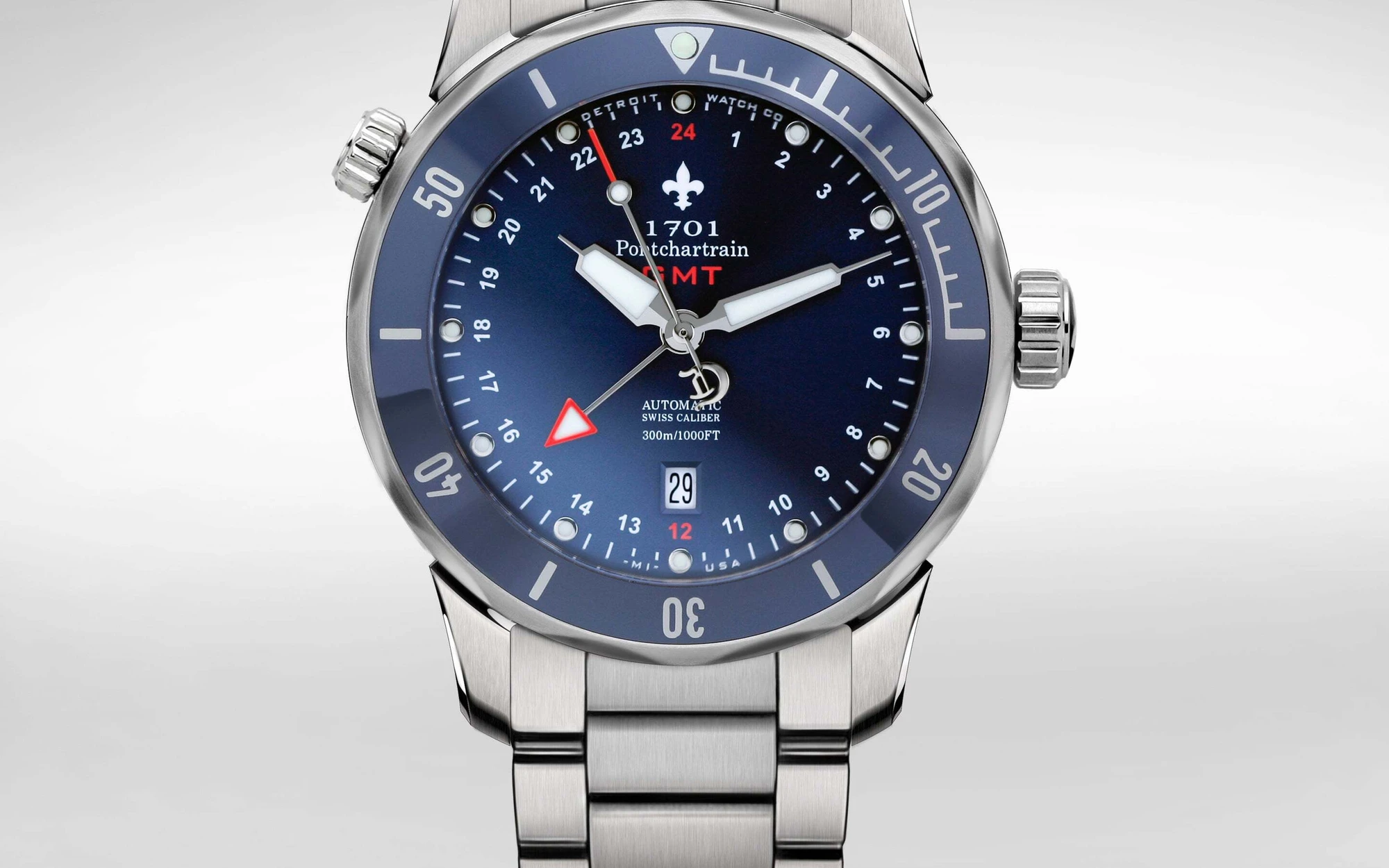 Detroit watch company 1701 pontchartrain great lakes edition gmt diver 12