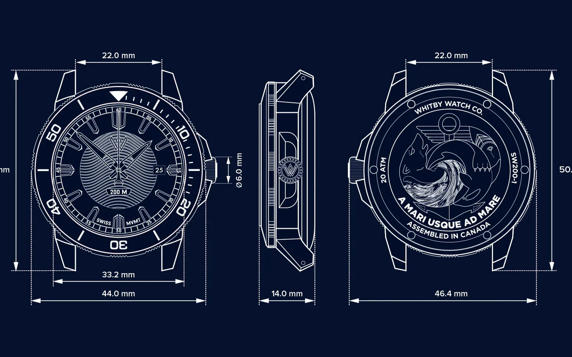 Ad mare dive watch measurements watch size 44mm dive watch assembled in canada watches whitby watch co swiss automatic watch 3500x