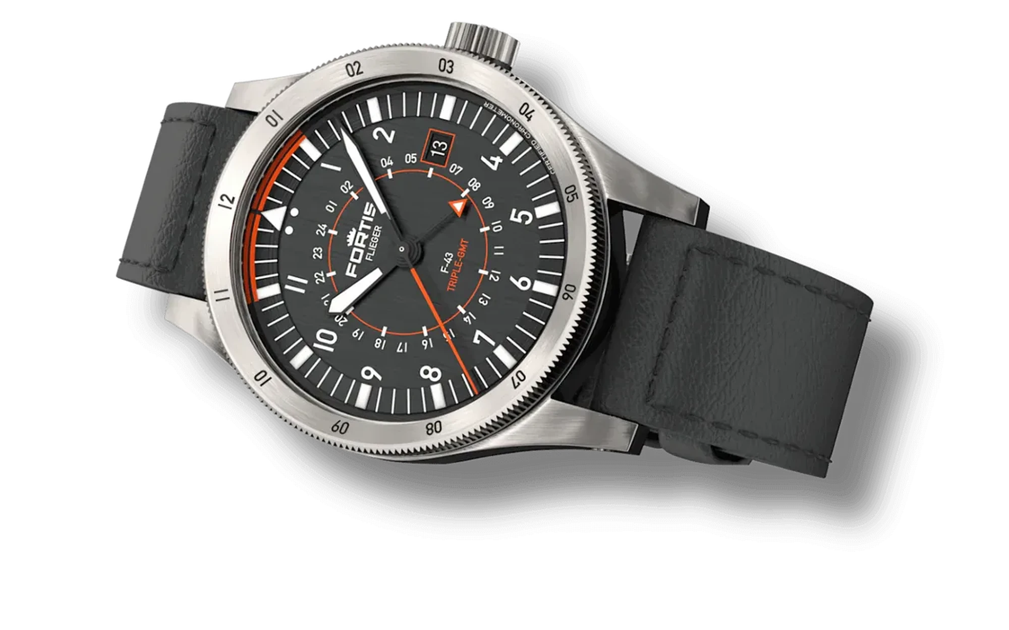 Fortis flieger f 43 triple gmt 7