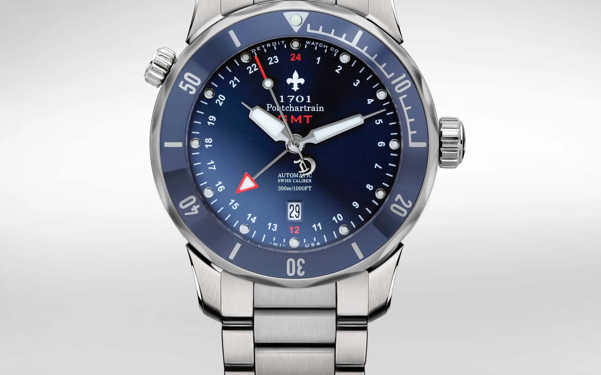 Detroit watch company 1701 pontchartrain great lakes edition gmt diver 12