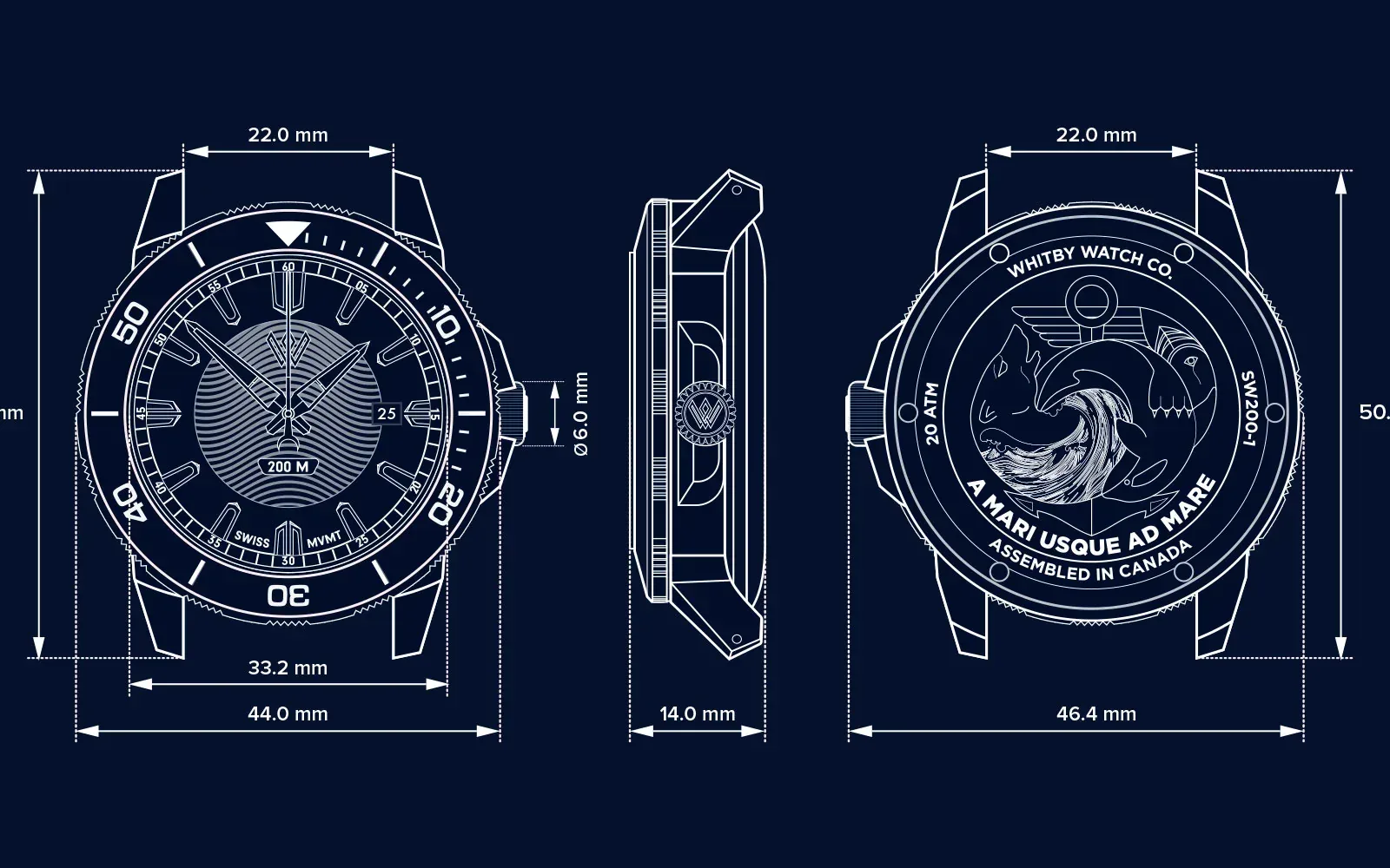 Ad mare dive watch measurements watch size 44mm dive watch assembled in canada watches whitby watch co swiss automatic watch 3500x